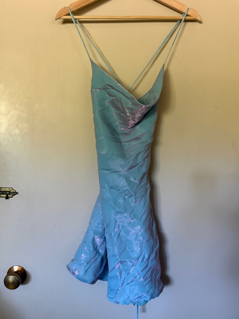 Princess Polly Slip Dress with Shimmer in Blue